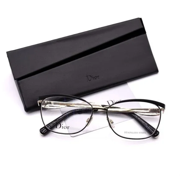 CHRISTIAN DIOR CD3783 0G8Q BLACK MATTE SILVER AUTHENTIC EYEGLASSES - Picture 8 of 8